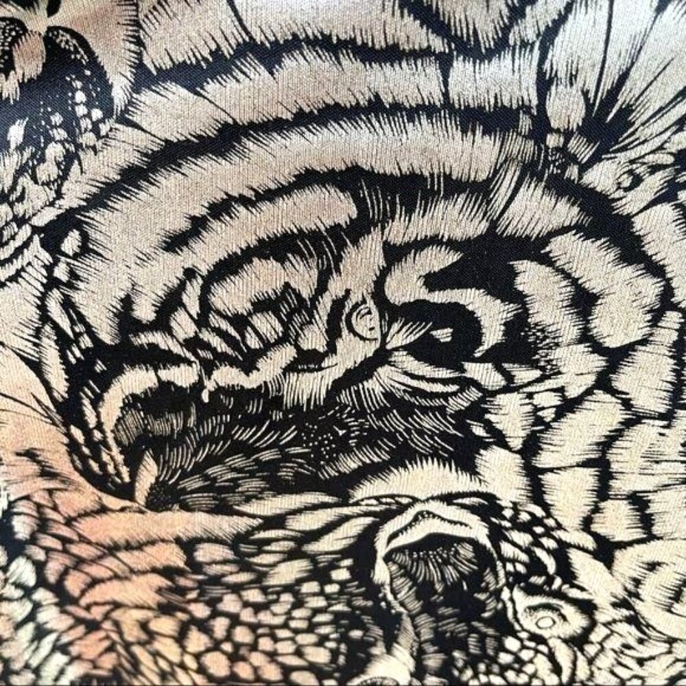 Fourteenth Place Vintage Womens Top Size Medium Black Silver Tiger Print - Picture 6 of 12